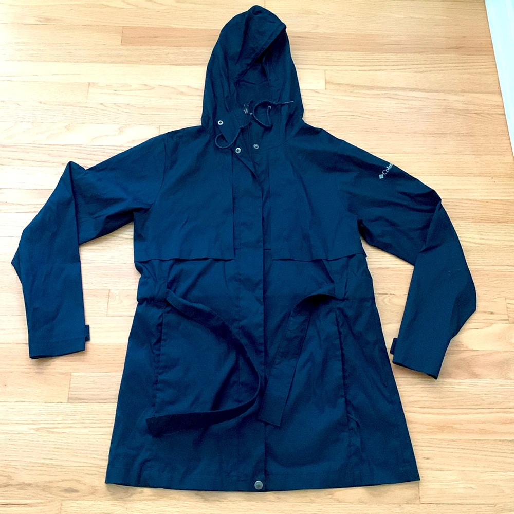 Columbia Windbreaker Rain Jacket Women’s Size Medium Lightweight Hood Black